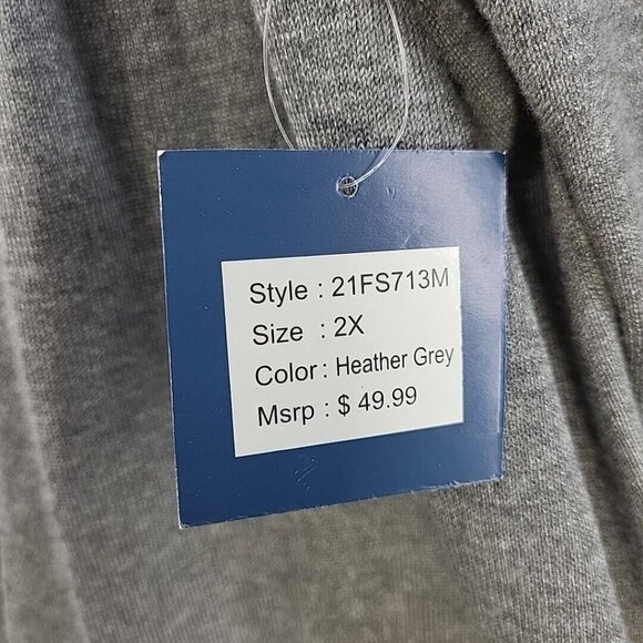 Stitchcount Sweater Womens Plus Sz 2X Gray Cardigan with Pockets New with Tags - Picture 4 of 11